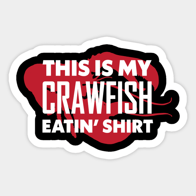 Crawfish Eating Shirt New Orleans Mardi Gras Parade Sticker by PodDesignShop